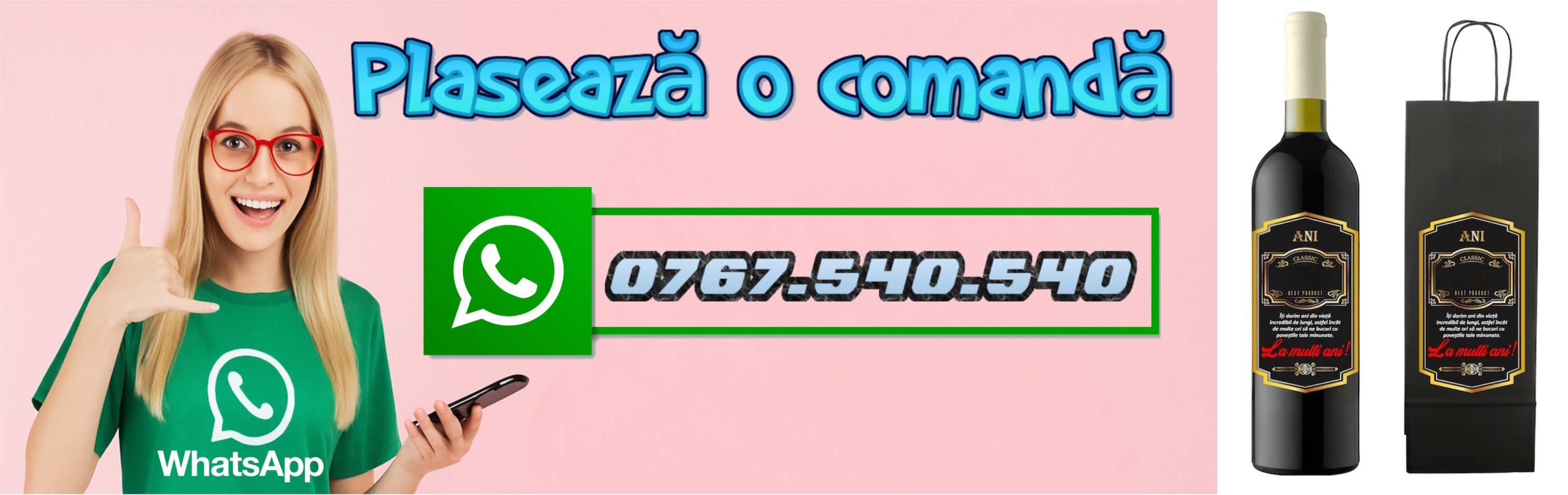 Plaseaza o comanda de sticla de vin personalizata
